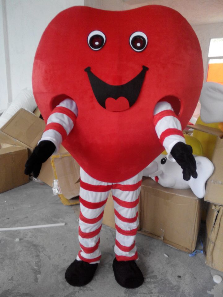 Mascot doll costume Adult Red Heart cartoon Mascot Costume Fancy Dress for Halloween Christmas performance Party Festival Mascot outfit can