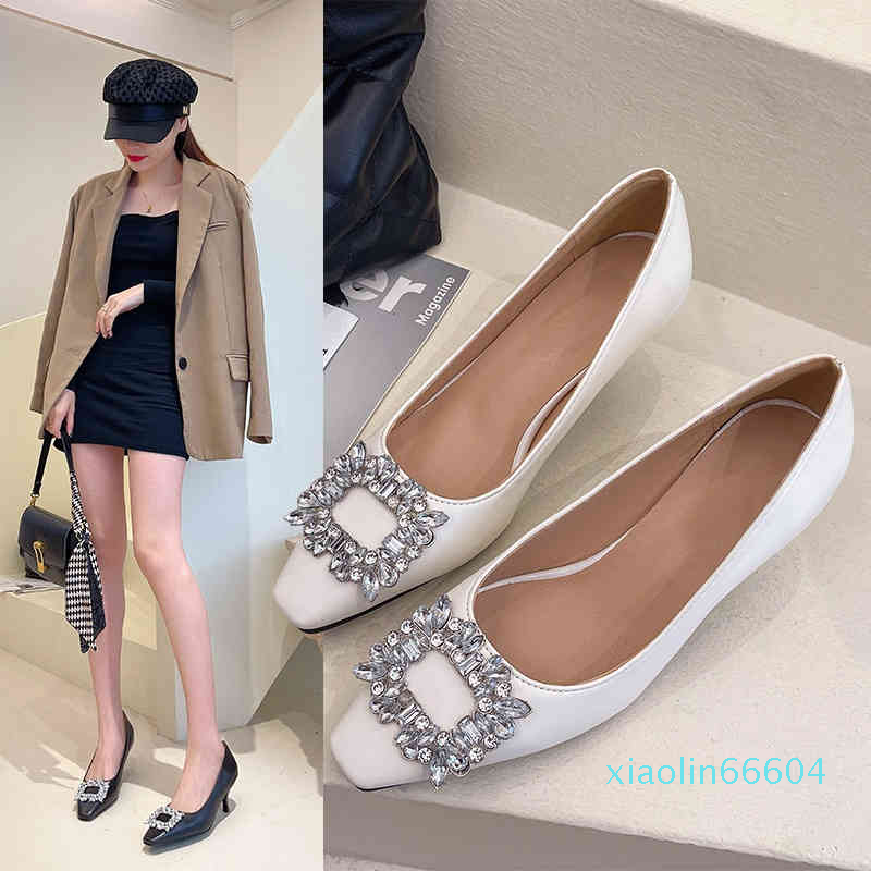 Fashion-spring and summer single shoes shallow mouth square head Rhinestone Buckle temperament thin high heels women's, Black
Fashion-spring and summer single shoes shallow mouth square head Rhinestone Buckle temperament thin high heels women's, Black