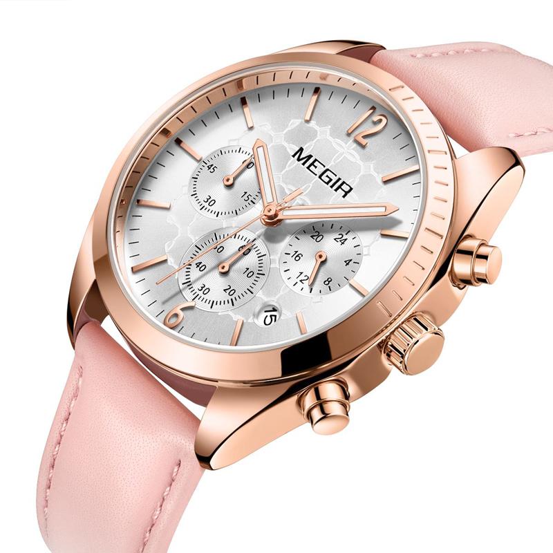 Wristwatches Megir Top Brand Women Leather Quartz Watches Chronograph Clock 24 Hours Waterproof Wristwatch Lady Girl Relogios Femininos Pink, Red
Wristwatches Megir Top Brand Women Leather Quartz Watches Chronograph Clock 24 Hours Waterproof Wristwatch Lady Girl Relogios Femininos Pink, Red
