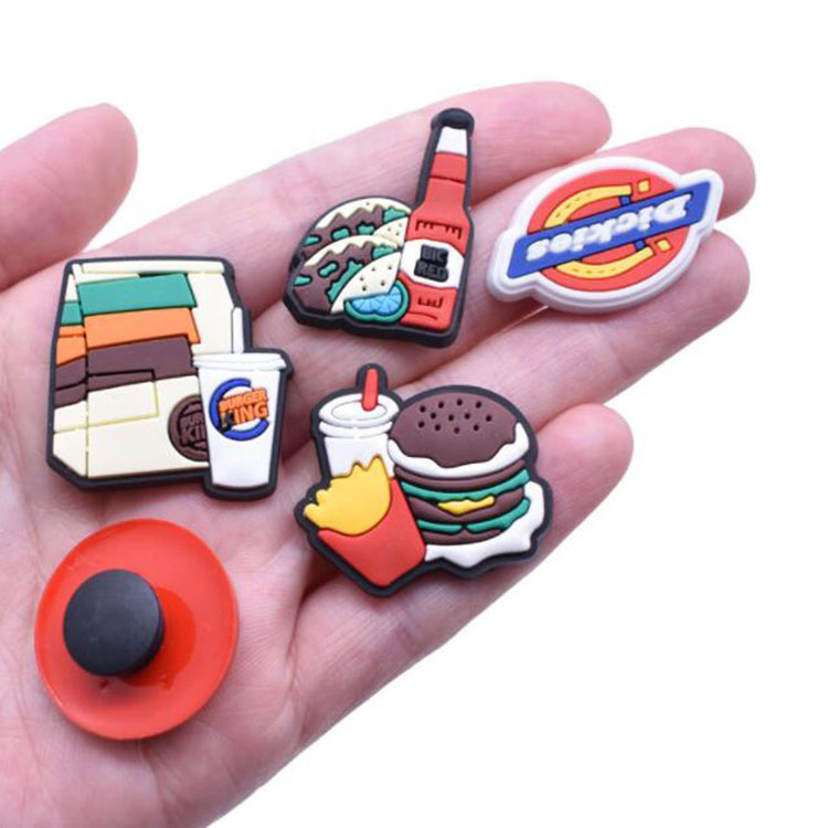 fast ship cartoon food drink hole shoe charms pvc clog garden shoe flower soft rubber shoecharms buckle bracelet wristband decoration