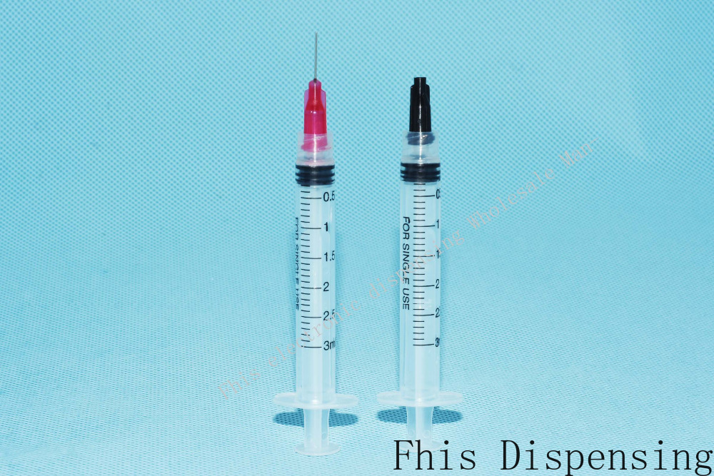 3cc syringe 25 gauge BLUE Blunt Dispensing Needle Glue Adhesive Henna Liquids