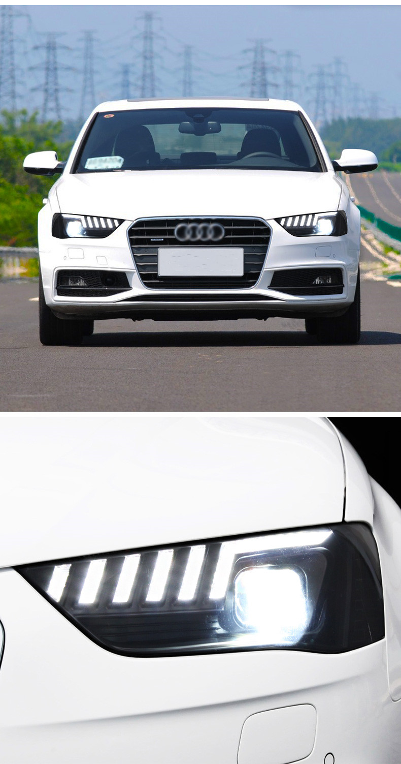 Car Headlights For Audi A4 LED Headlight 2009-16 Headlights A4L B8 DRL Turn Signal High Beam Angel Eye Projector Lens