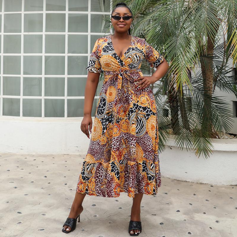 Ethnic Clothing Printing Casual Long Dresses For Women Middle East African Femme Summer Large Size Dress Gown V-Neck Elegant Sundress
Ethnic Clothing Printing Casual Long Dresses For Women Middle East African Femme Summer Large Size Dress Gown V-Neck Elegant Sundress