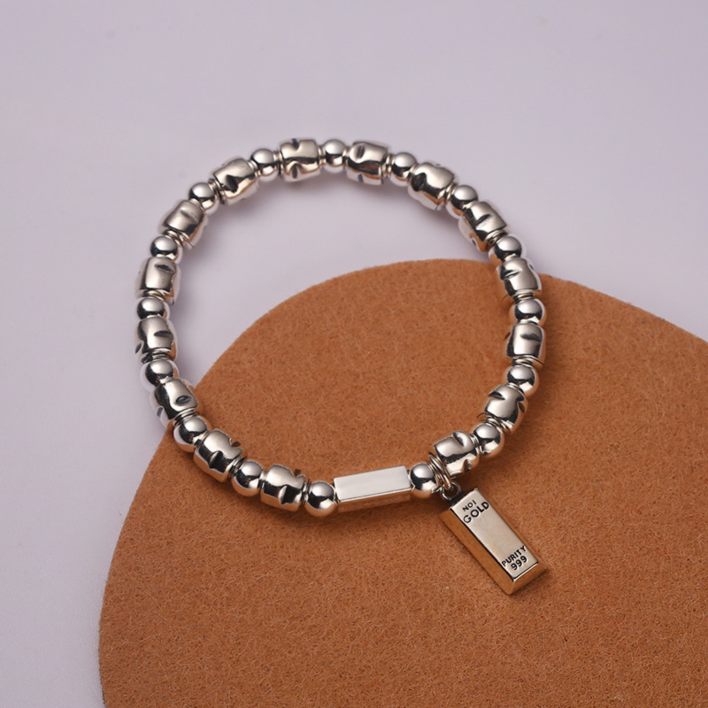 Brick Bracelet S925 Full Body Sterling Silver Handmade Beads Wear Versatile Fashion Female
Brick Bracelet S925 Full Body Sterling Silver Handmade Beads Wear Versatile Fashion Female