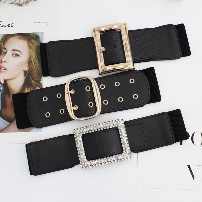 Belts Female Adjustable Wide Waistband Metal Buckle Belt For Women Elastic Stretch Band Black Coat Sweater Clothing Accessories
Belts Female Adjustable Wide Waistband Metal Buckle Belt For Women Elastic Stretch Band Black Coat Sweater Clothing Accessories