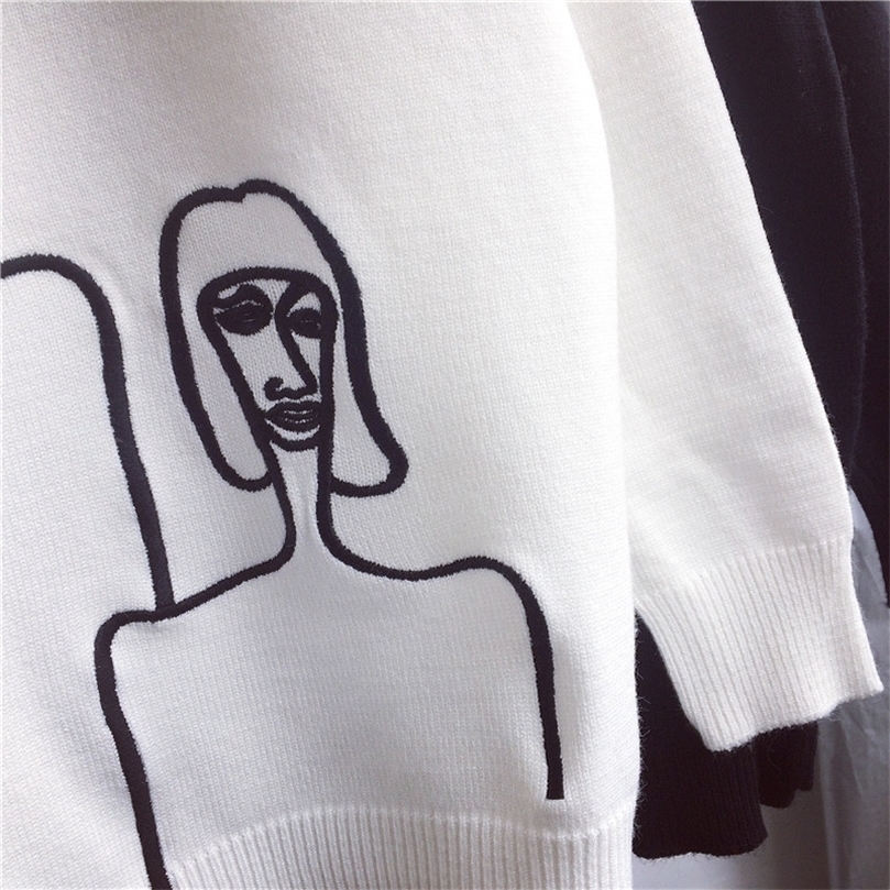 Korobov Korean Women Sweaters Cartoon Embroidery Female Jumper Long Sleeve Pullover Turtleneck Mujer Sueter 76271 201203, Black sweater
Korobov Korean Women Sweaters Cartoon Embroidery Female Jumper Long Sleeve Pullover Turtleneck Mujer Sueter 76271 201203, Black sweater