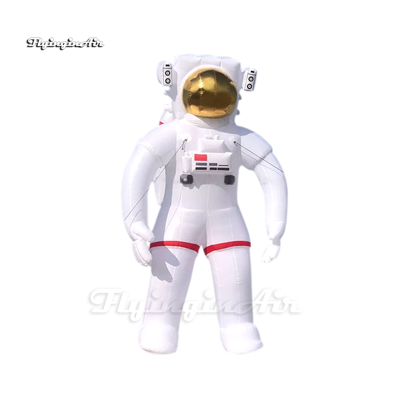 Inflatable Astronaut Model Figure Mascot Balloon 6m White Air Blow Up Space Man With Custom Printing For Event