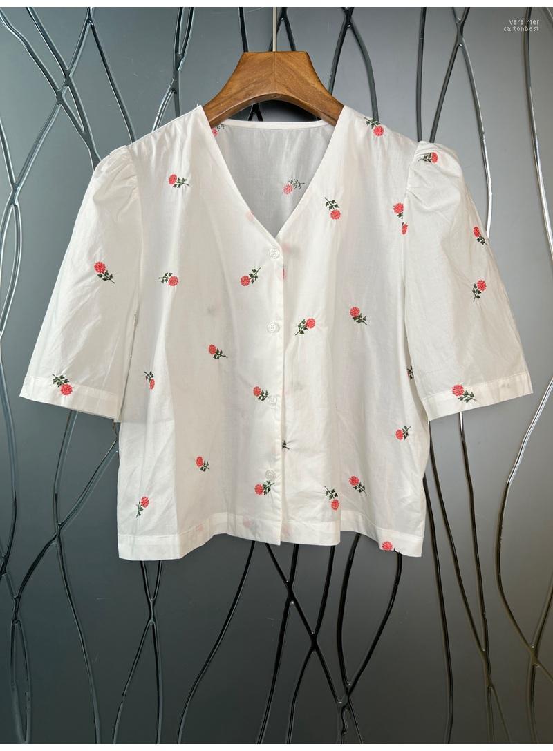 Women' Blouses & Shirts 100%Cotton 2022 Summer Casual White Ladies V-Neck Red Floral Embroidery Short Sleeve Loose Button ShirtsWomen' Ver, As pic
Women' Blouses & Shirts 100%Cotton 2022 Summer Casual White Ladies V-Neck Red Floral Embroidery Short Sleeve Loose Button ShirtsWomen' Ver, As pic