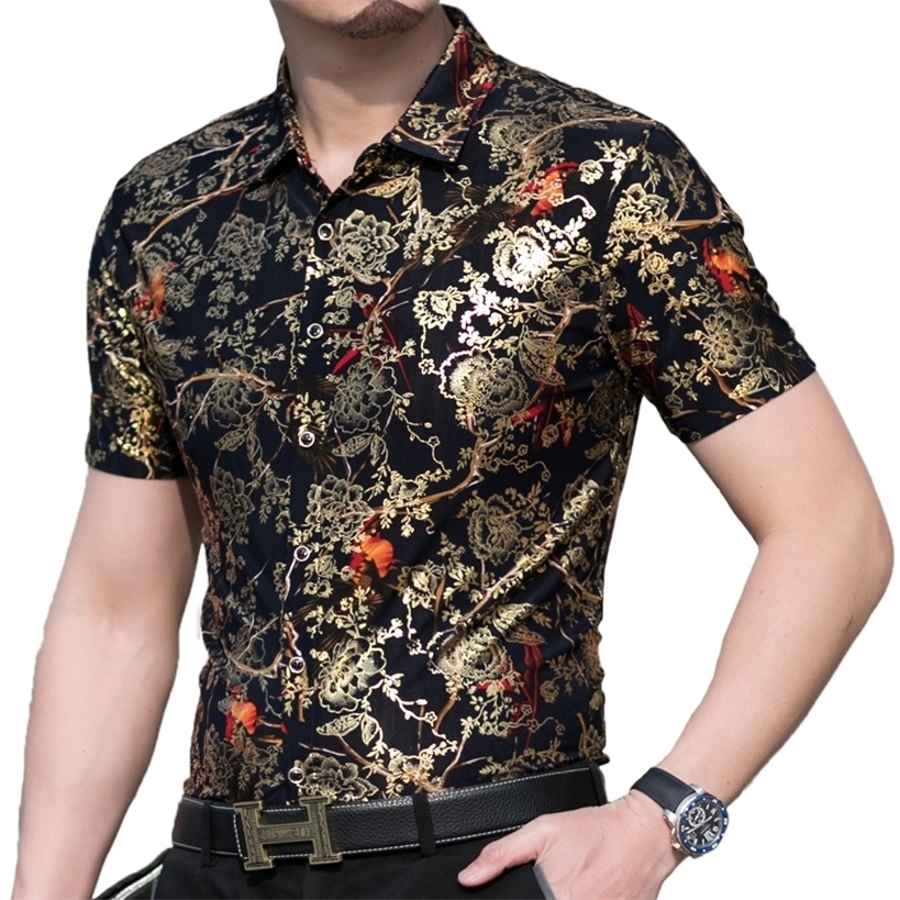 Fashion Summer Short Sleeve Mens Clothing Hawaiian Gold Bronzing Print Shirt for Men Shirts Streetwear Jerseys Dress 1012 220323, Black
Fashion Summer Short Sleeve Mens Clothing Hawaiian Gold Bronzing Print Shirt for Men Shirts Streetwear Jerseys Dress 1012 220323, Black