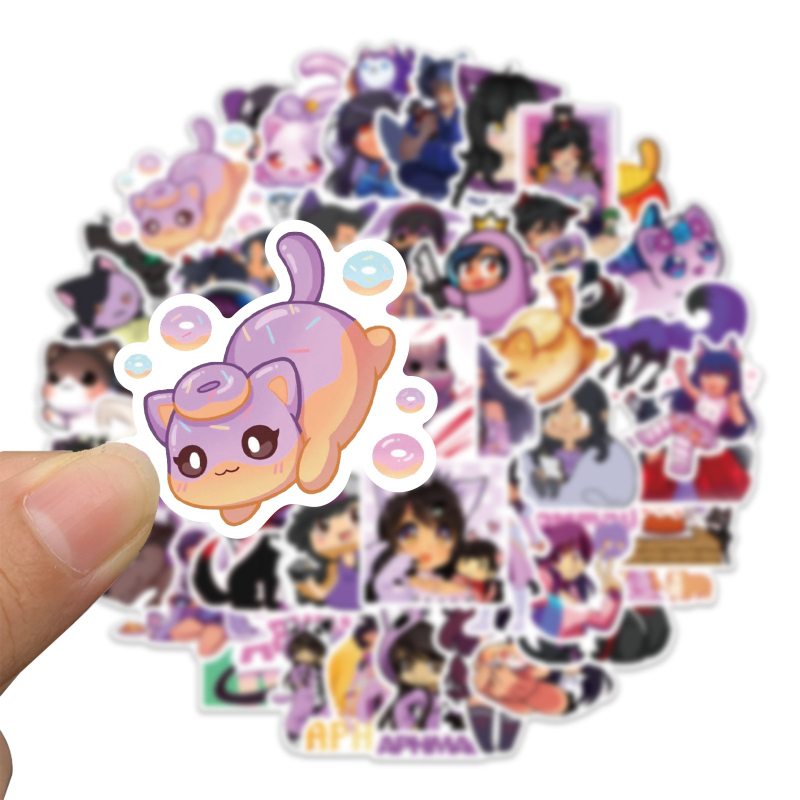 50pcs Cute Kawaii Aphmau stickers aphmauplush graffiti Stickers for DIY Luggage Laptop Skateboard Bicycle Sticker