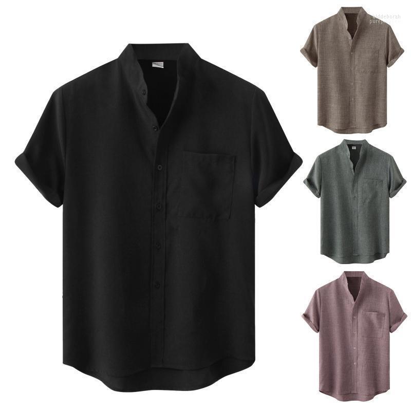 Men's Casual Shirts Vintage Cotton Linen Shirt Men Breathable Short Sleeve Oversize Tops Summer Stand Collar Boho Style Mens Plus Size Eldd2, Black
Men's Casual Shirts Vintage Cotton Linen Shirt Men Breathable Short Sleeve Oversize Tops Summer Stand Collar Boho Style Mens Plus Size Eldd2, Black