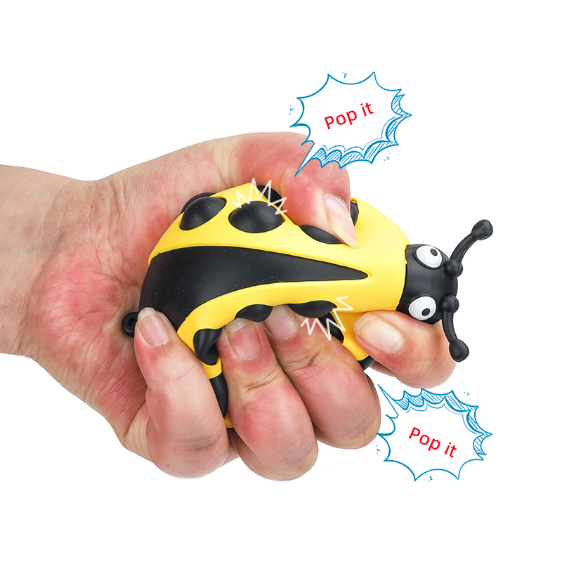 2022 New Fidget Toys 3D Vent Decompression Silicone Bubble Ball Children's Educational Toy Kneading Ladybug Kneading