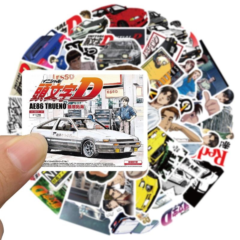 50Pcs/Lot Initial D sticker Fujiwara Takumi AE86 Graffiti Kids Toy Skateboard Phone Laptop Luggage Sticker Decals