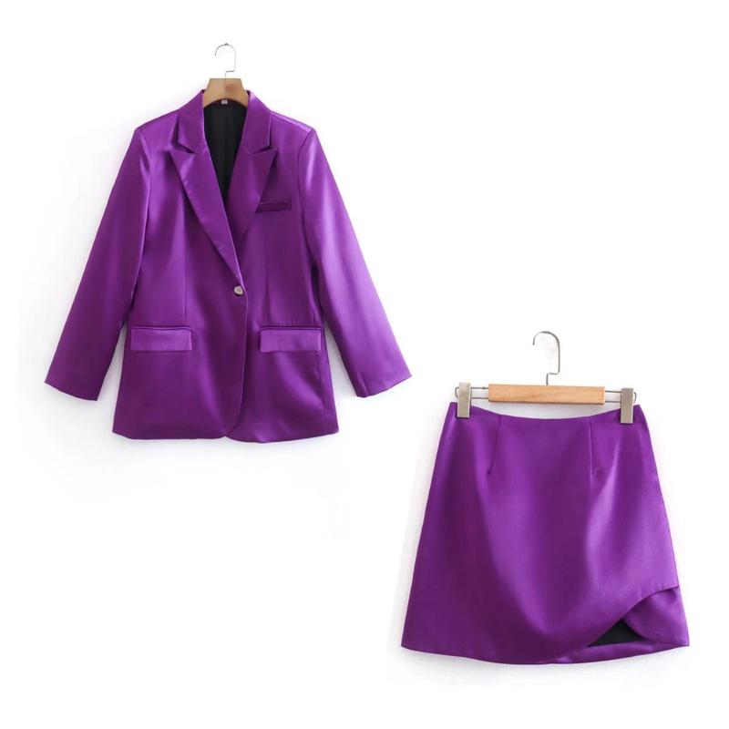 Two Piece Dress Two-piece Women's Satin Blazer Fashion Solid Color Temperament Retro Chic Female Suit Jacket High Waist Mini Skirt SuitT, As shown
Two Piece Dress Two-piece Women's Satin Blazer Fashion Solid Color Temperament Retro Chic Female Suit Jacket High Waist Mini Skirt SuitT, As shown