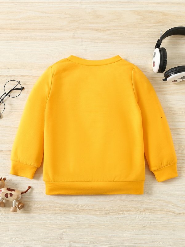 Toddler Boys Cartoon And Slogan Graphic Sweatshirt SHE