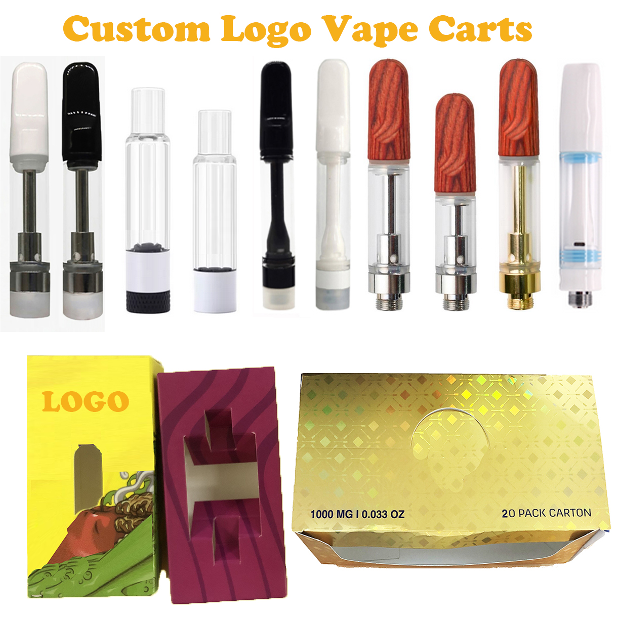 Customized Atomizers Vape Cartridges 2.0ml 1.0ml 0.8ml 0.5ml Custom OEM Logo Empty Vape Pen Vaporizers Ceramic Atomizers Childproof Packaging Box E-cigarette Stickers
Customized Atomizers Vape Cartridges 2.0ml 1.0ml 0.8ml 0.5ml Custom OEM Logo Empty Vape Pen Vaporizers Ceramic Atomizers Childproof Packaging Box E-cigarette Stickers