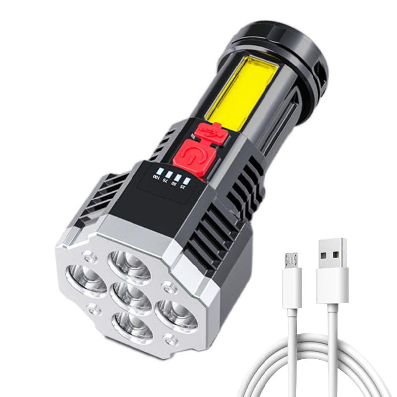 Flashlights Torches 5xLED+COB Beads Portable Strong With 1200mAh Built-in Battery USB Rechargeable Power Display Waterproof Torch
Flashlights Torches 5xLED+COB Beads Portable Strong With 1200mAh Built-in Battery USB Rechargeable Power Display Waterproof Torch