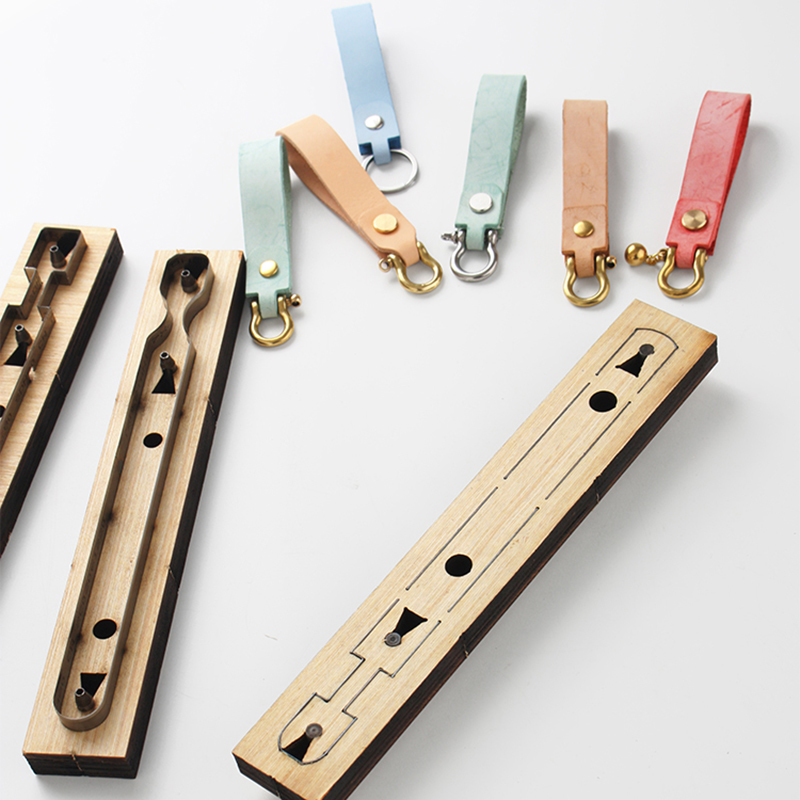 Creative Keychain Wooden Punching Die Handcraft Pendant Template DIY Leather Tool Cutting Mould Key Chain Stencil Craft Tools 220411
