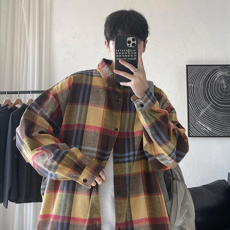 Men's Casual Shirts Korean Style For Men Dark Cheque Vintage Male Cardigan Spring Streetwear Fashion Blouses Long SleeveMen's, Greenplaid
Men's Casual Shirts Korean Style For Men Dark Cheque Vintage Male Cardigan Spring Streetwear Fashion Blouses Long SleeveMen's, Greenplaid