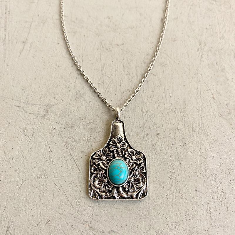 Pendant Necklaces Western Jewelry Turquoise Stone Cow Tag Vintage Trendy West Gift For CowgirlPendant
Pendant Necklaces Western Jewelry Turquoise Stone Cow Tag Vintage Trendy West Gift For CowgirlPendant