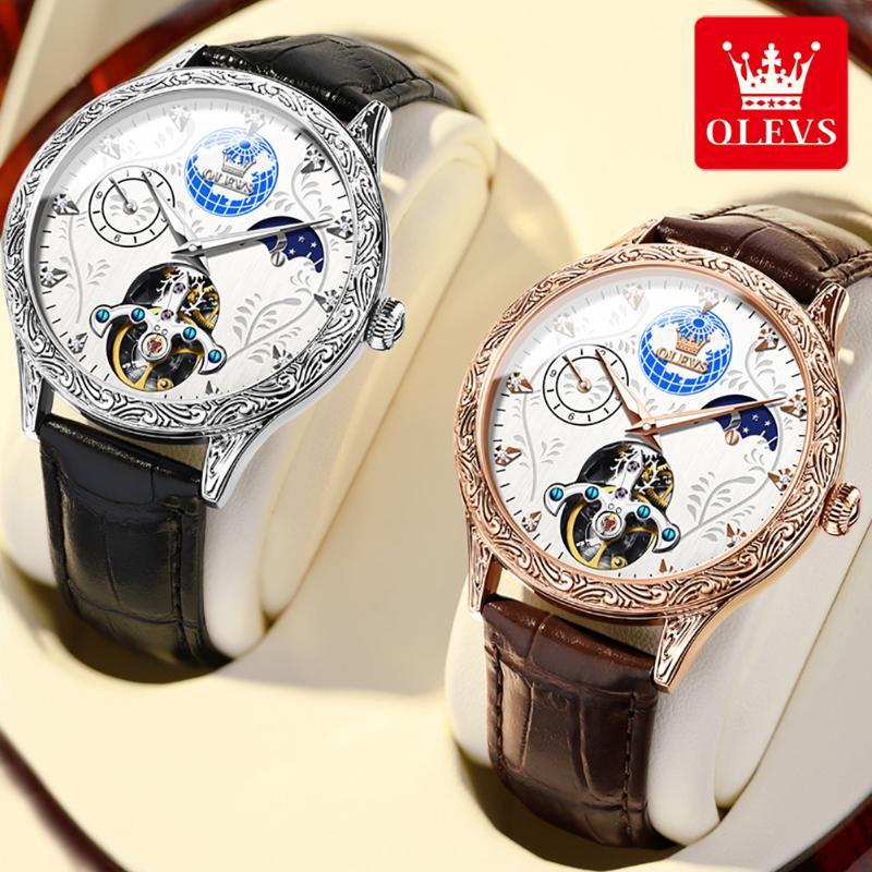 Wristwatches Luxury Men's Automatic Watches Mechanical Wristwatch Waterproof Leather Strap Luminous Hollow Out Skeleton For MenWristwatc, Gold
Wristwatches Luxury Men's Automatic Watches Mechanical Wristwatch Waterproof Leather Strap Luminous Hollow Out Skeleton For MenWristwatc, Gold