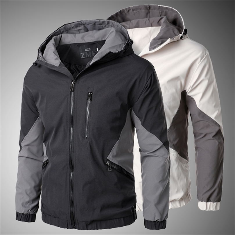 Hooded Zipper Jacket Men Streetwear Autumn Bomber Jacket Windbreaker Mens Sportswear Coat Slim Fit Outwear Jackets 201218