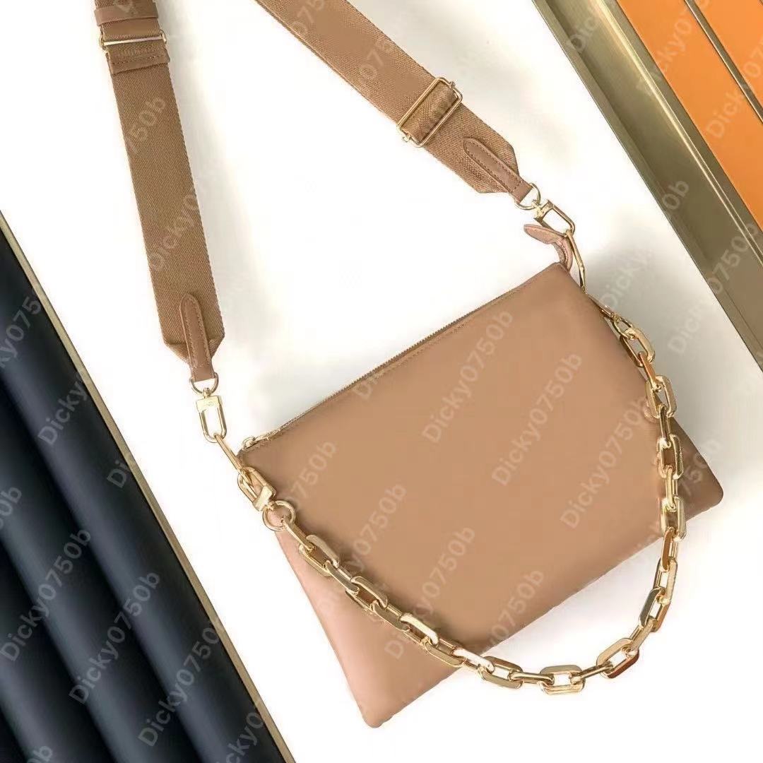 Designer bags coussin Shoulder Bag chain purse Women handbag taupe embossed crossbody Saffiano luxury Small shinny leather Girl puffy Purse men Handbags dicky0750