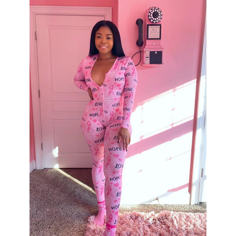 Women' Jumpsuits & Rompers Oversized Buttocks Letter Printed Pajamas Romper For Women Long Sleeve Skinny Bodycon Pants Spring Casual Overal, Pink
Women' Jumpsuits & Rompers Oversized Buttocks Letter Printed Pajamas Romper For Women Long Sleeve Skinny Bodycon Pants Spring Casual Overal, Pink