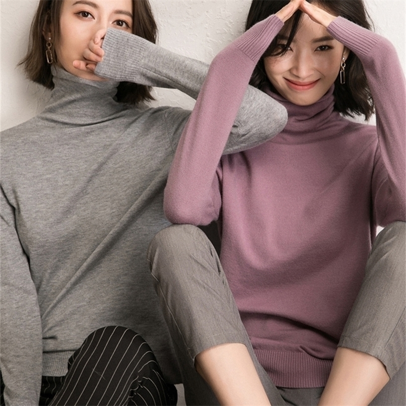 REALEFT Autumn Winter Knitting Turtleneck Pullovers Slim Sweater Multi Color Bottoming Long Sleeve Minimalism Sweater 201203, Blue
REALEFT Autumn Winter Knitting Turtleneck Pullovers Slim Sweater Multi Color Bottoming Long Sleeve Minimalism Sweater 201203, Blue