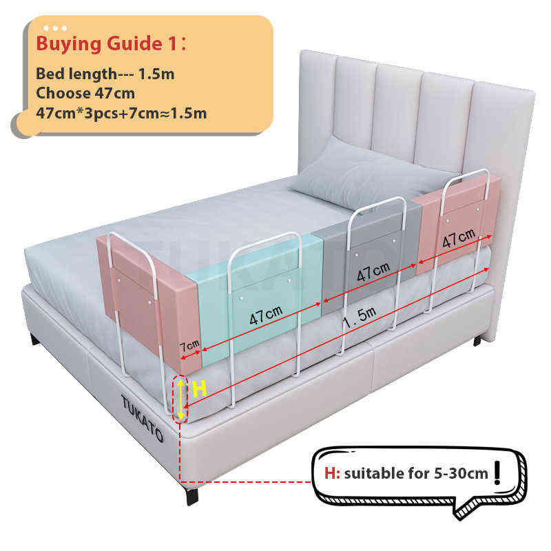 28cm Height Baby Bed Bumper Crib Rail Guard Adjustable Anti-collision Children's Bed Fence Barrier General Soft Gate Crib G220421