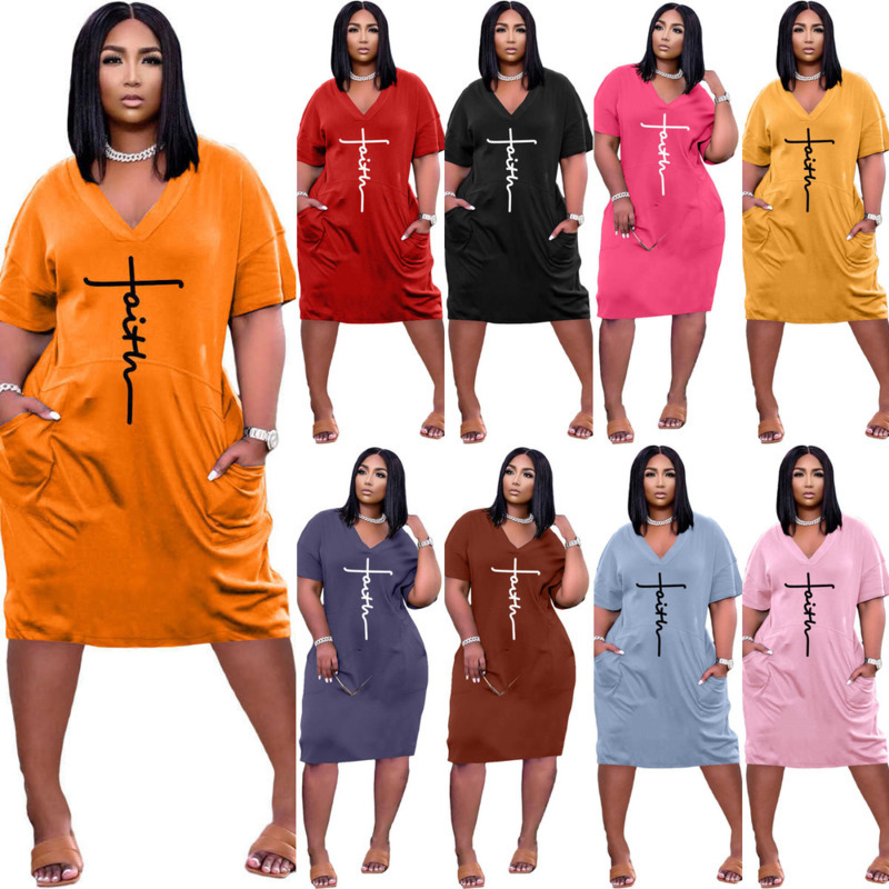 Women Casual Drsses Designer Clothing Sexy V-neck Letter Printed Loose Casual Dress With Pocket, Light blue
Women Casual Drsses Designer Clothing Sexy V-neck Letter Printed Loose Casual Dress With Pocket, Light blue