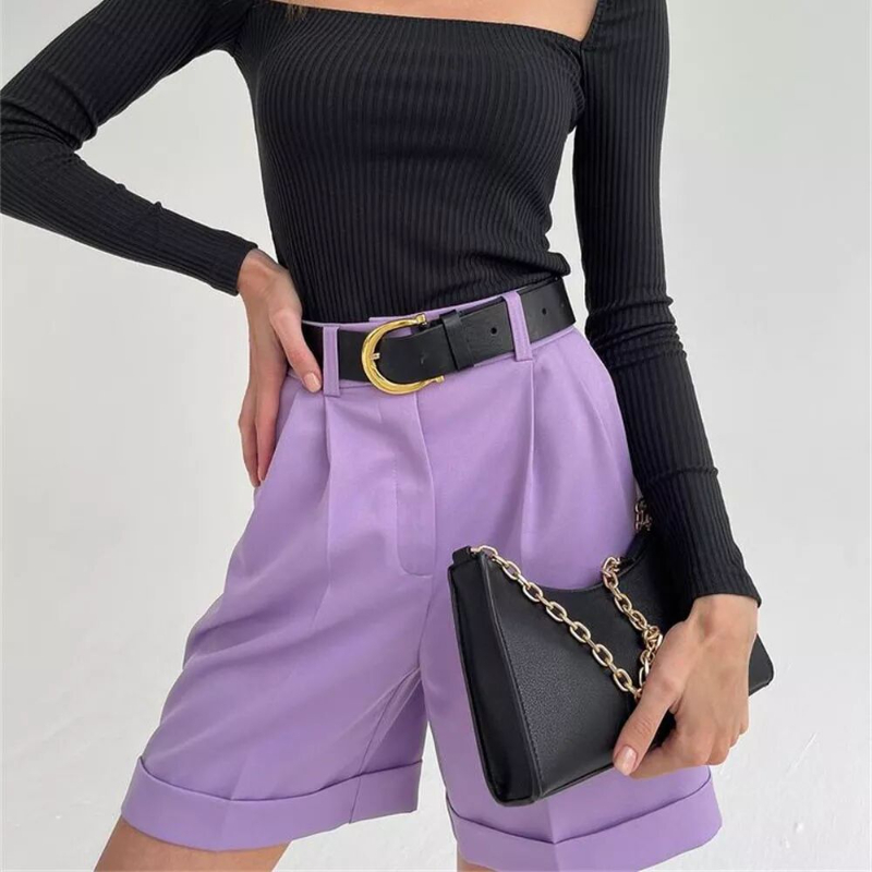 Women's Summer Shorts Cotton High Waist Casual Women's Loose Shorts Zipper Solid Street Streetwear Sports Fashion Shorts 220419