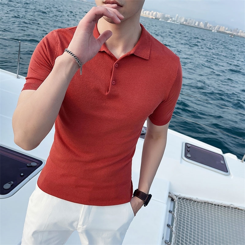 12Colors Plus Size 4XL-M Fashion Summer Short Sleeve Polo Shirts Men Clothing Ice Silk Slim Fit Casual Knit Tee Shirt Homme 220418, Camel
12Colors Plus Size 4XL-M Fashion Summer Short Sleeve Polo Shirts Men Clothing Ice Silk Slim Fit Casual Knit Tee Shirt Homme 220418, Camel