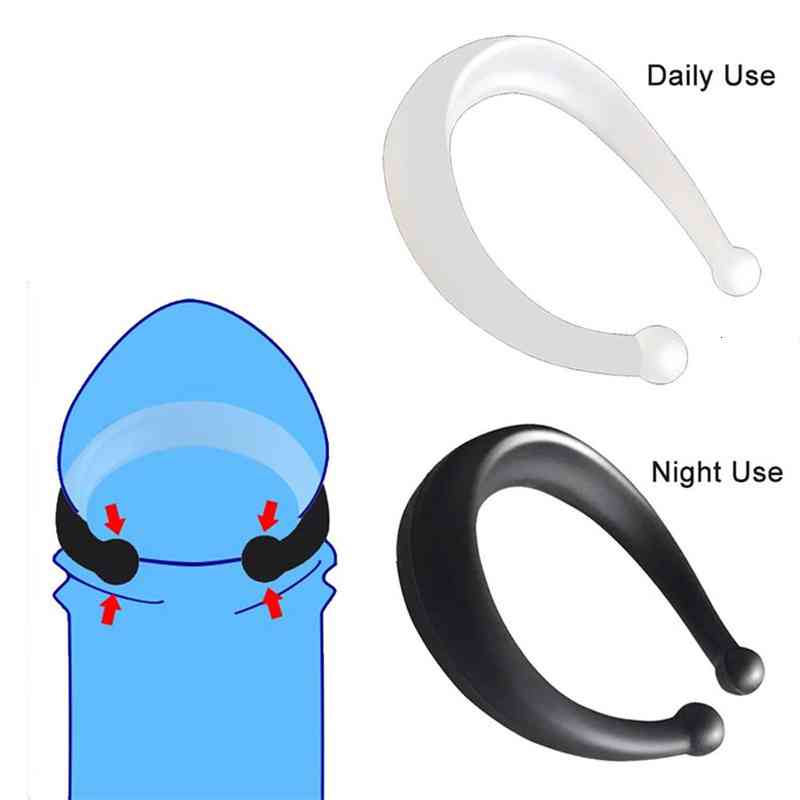 Massager Vibrator Cock 2pcs Male Foreskin Correction Hinder Ring Penis Training