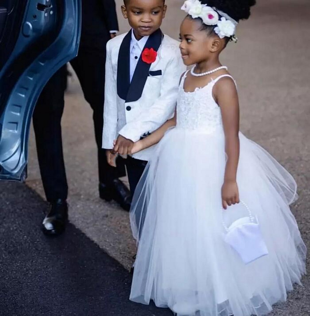 White Boy's Kids Formal Wear Children Suits For Wedding Party Ring Bearer Occasion Children's Clothing Outfits Blazers Jacket Pants Bow Dobb