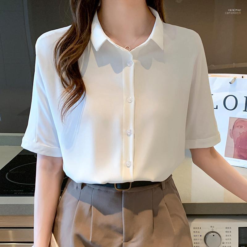 Women' Blouses & Shirts Chiffon White Color Female Short-Sleeved Summer 2022 Design Ladies Tops V-Neck Office Lady Womens BlousesWomen' Ve
Women' Blouses & Shirts Chiffon White Color Female Short-Sleeved Summer 2022 Design Ladies Tops V-Neck Office Lady Womens BlousesWomen' Ve