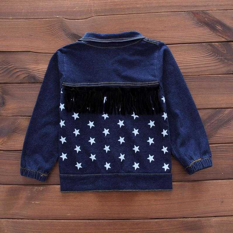 Children Boys Girls Denim Clothing Sets Baby Star Jacket T-shirt Pants 3Pcs/Sets Autumn Toddler Tracksuits45pu