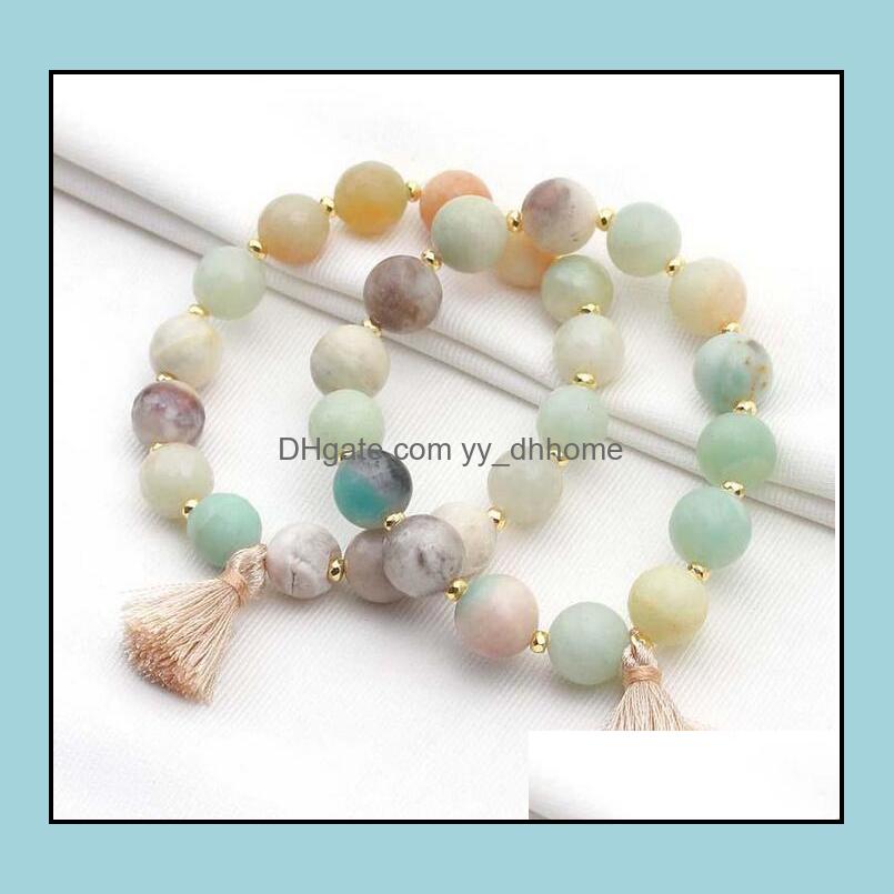 Beaded Strands Bracelets Jewelry Boho Tassel Charm Yoga Beads With Gold Alloy Bead Natural Stone Bracelet Prayer For Women Epacket Drop Del
Beaded Strands Bracelets Jewelry Boho Tassel Charm Yoga Beads With Gold Alloy Bead Natural Stone Bracelet Prayer For Women Epacket Drop Del