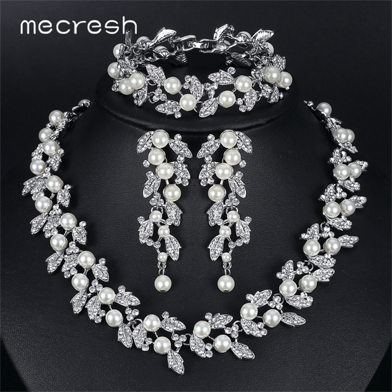 Mecresh Simulated Pearl Bridal Sets GoldColor Necklace Set Wedding Jewelry Parure Bijoux Femme TL283SL089 201222
Mecresh Simulated Pearl Bridal Sets GoldColor Necklace Set Wedding Jewelry Parure Bijoux Femme TL283SL089 201222