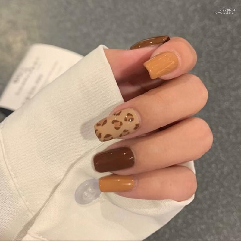 False Nails 24pcs Fake With Glue Short Style Yellow Coffee Leopard Square Nail Stickers Finished Press On Designs DL Prud22
False Nails 24pcs Fake With Glue Short Style Yellow Coffee Leopard Square Nail Stickers Finished Press On Designs DL Prud22