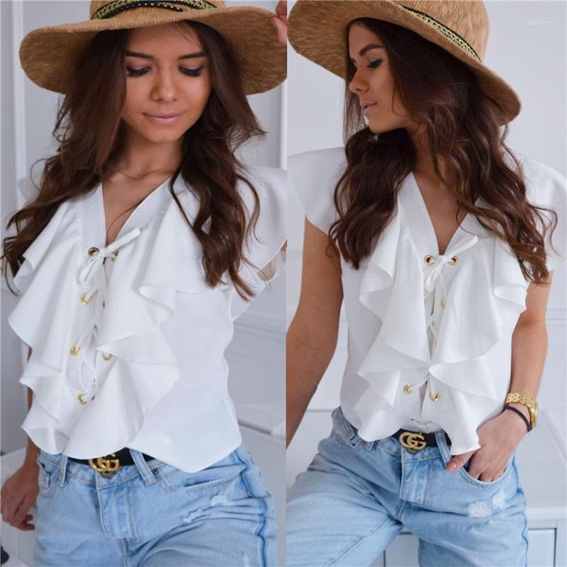 Women' Tanks & Camis Fashion Women Casual Top Ruffles V Neck Lace Up Tank Bandage White Vest Elegant Ladies Tunique Femme Dames Tee Streetw, As pic 
Women' Tanks & Camis Fashion Women Casual Top Ruffles V Neck Lace Up Tank Bandage White Vest Elegant Ladies Tunique Femme Dames Tee Streetw, As pic