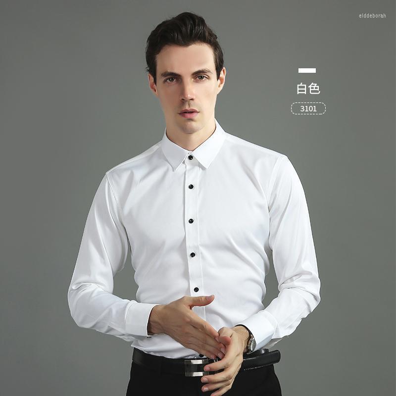 Men's Dress Shirts Business Casual Men's Shirt Long Sleeve Fashion Buckle Solid Color White Youth Bottoming Slim FitMen's Eldd22
Men's Dress Shirts Business Casual Men's Shirt Long Sleeve Fashion Buckle Solid Color White Youth Bottoming Slim FitMen's Eldd22