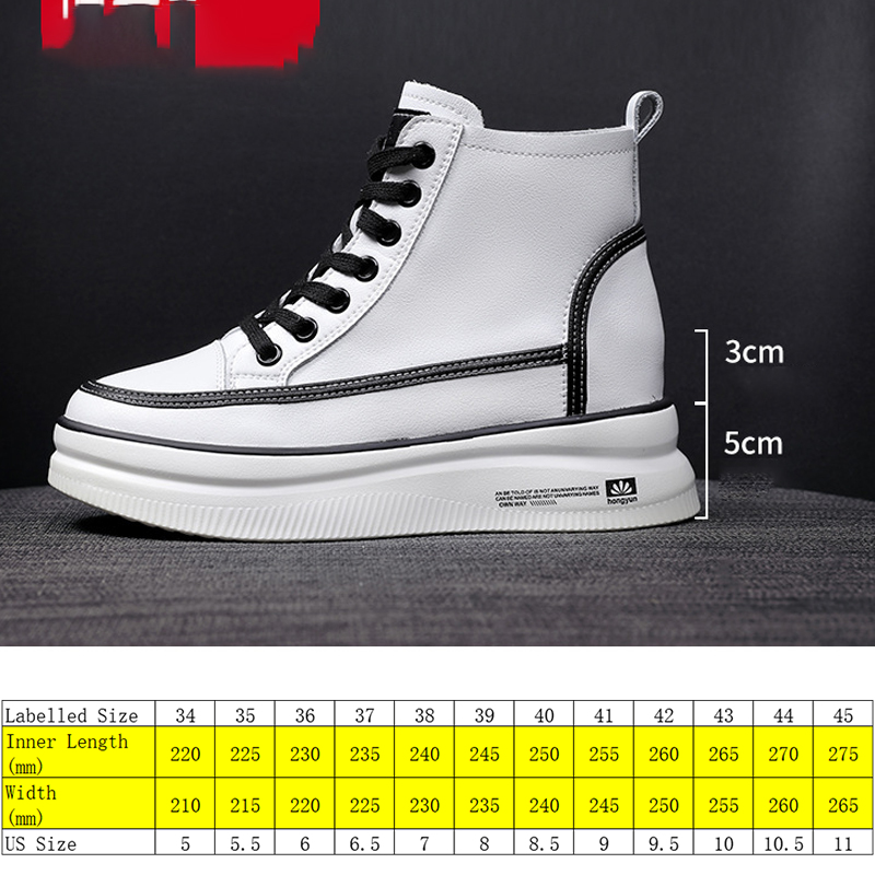 8cm Cow Genunine Leather Women Shoes Ankle Boots Platform Wedge Sneakers Fashion Boots High Top Shoes Spring Autumn Summer, Black no plush
8cm Cow Genunine Leather Women Shoes Ankle Boots Platform Wedge Sneakers Fashion Boots High Top Shoes Spring Autumn Summer, Black no plush