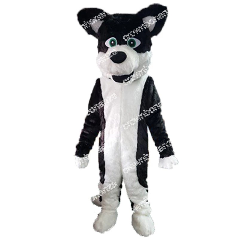 Halloween Long Fur Furry Dog Mascot Costumes Top quality Cartoon Character Outfits Adults Size Christmas Carnival Birthday Party Outdoor Outfit
