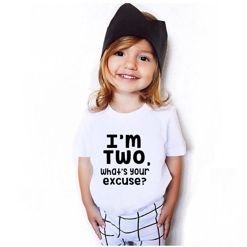 T-shirts Am Two What Is Your Excuse Girls T-Shirt Summer Kids Baby Unisex Birthday Party Top ClothesT-shirts, Black
T-shirts Am Two What Is Your Excuse Girls T-Shirt Summer Kids Baby Unisex Birthday Party Top ClothesT-shirts, Black