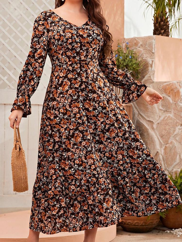 Plus Size Dresses Spring Autumn Women V Neck Long Sleeve Floral Print Casual Dress High Waist Maxi ClothingPlus Jasp22, Green
Plus Size Dresses Spring Autumn Women V Neck Long Sleeve Floral Print Casual Dress High Waist Maxi ClothingPlus Jasp22, Green