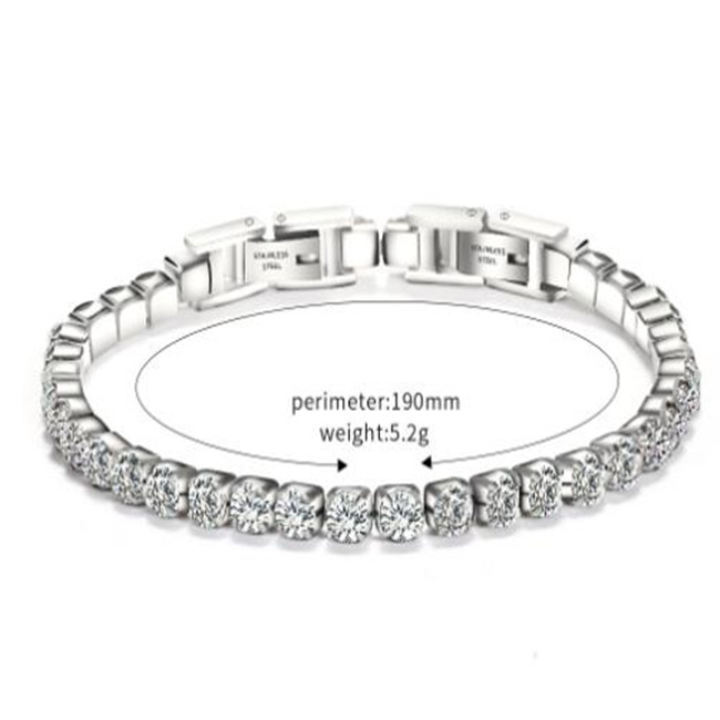 Tennis Bracelets High Quality Zircon Women Bracelet Adjustable Detachable Titanium Steel Double Button Bangles Fashion Jewelry