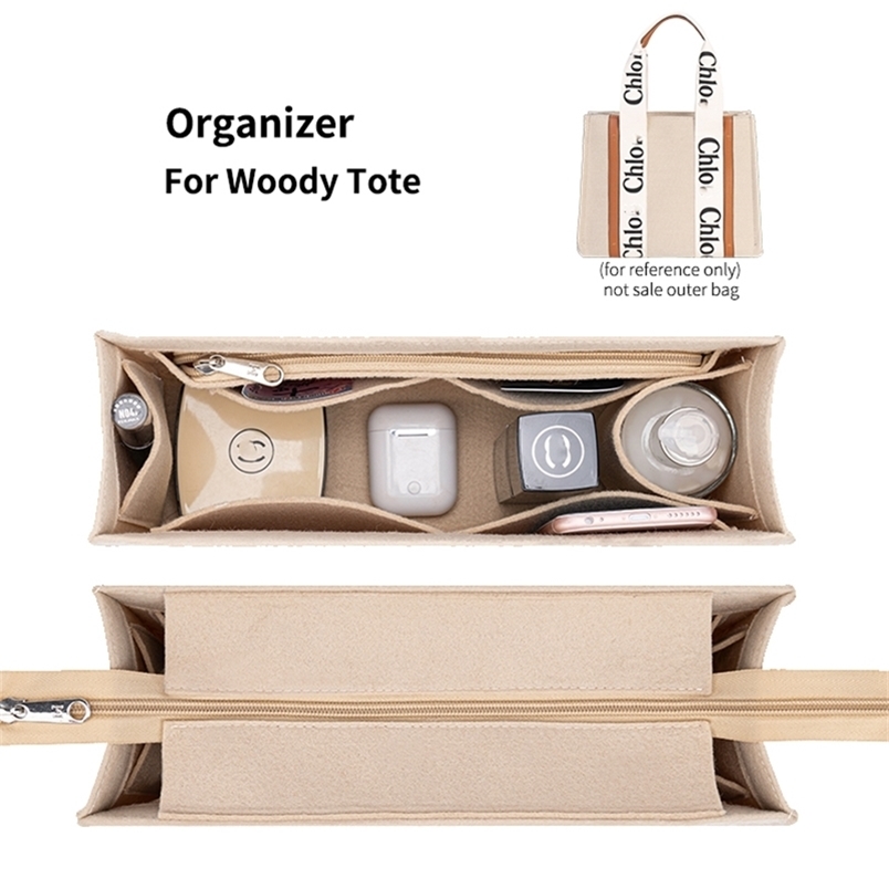 Purse Organizer Insert Felt Makeup Bag organizer with zipper Women's Luxury Handbag & Tote Shaper For Woody Tote Inner Bags 220620
Purse Organizer Insert Felt Makeup Bag organizer with zipper Women's Luxury Handbag & Tote Shaper For Woody Tote Inner Bags 220620