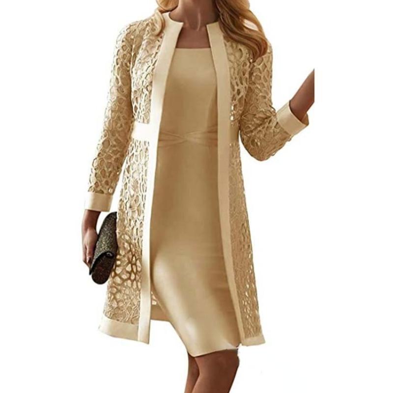 Casual Dresses Elegant Slim Women Spring Autumn Fashion Lace Hollow Solid Knee Length Set Capes Ponchos Cardigans DressesCasual, Gray
Casual Dresses Elegant Slim Women Spring Autumn Fashion Lace Hollow Solid Knee Length Set Capes Ponchos Cardigans DressesCasual, Gray
