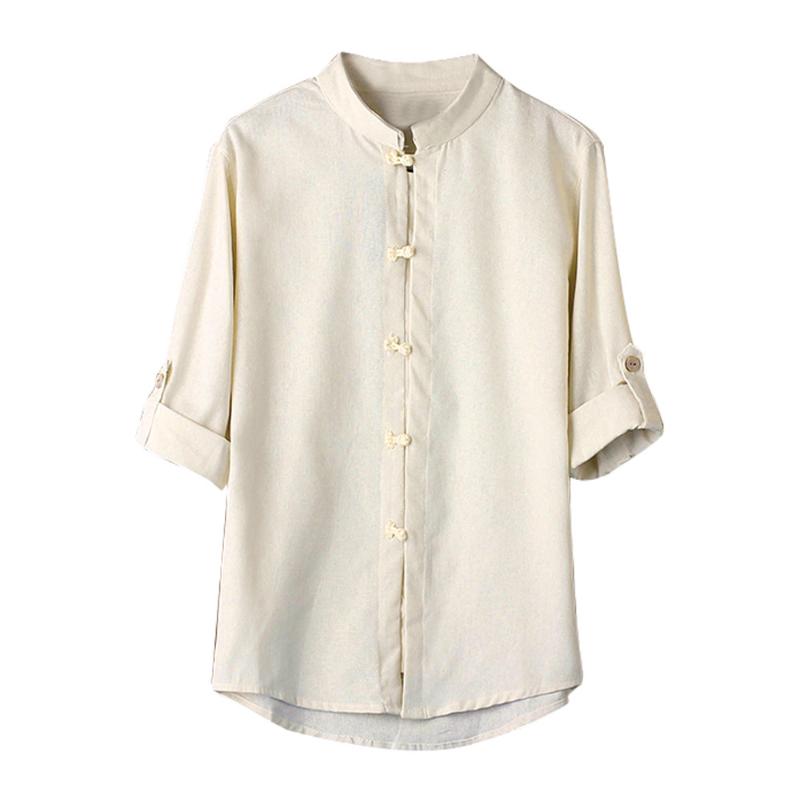 Men's T-Shirts Men Tops Suit Chinese Fu Style Shirt 3/4 Blouse Tang Linen Sleeve Classic Kung Mens Vintage, Navy 
Men's T-Shirts Men Tops Suit Chinese Fu Style Shirt 3/4 Blouse Tang Linen Sleeve Classic Kung Mens Vintage, Navy